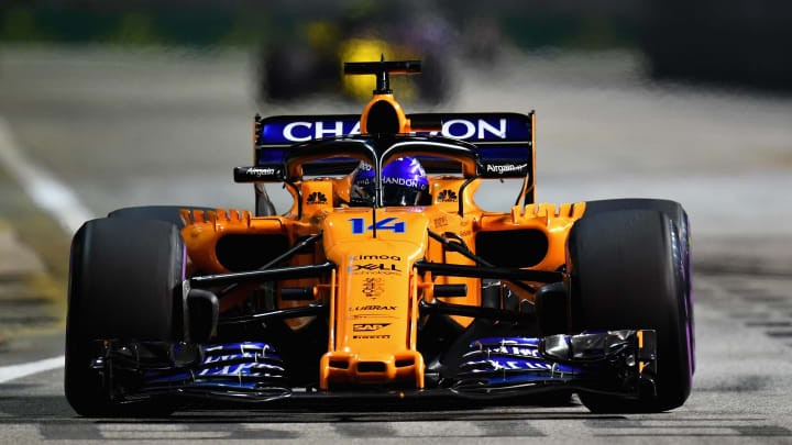 SINGAPORE – SEPTEMBER 16: Fernando Alonso of Spain driving the (14) McLaren F1 Team MCL33 Renault (Photo by Clive Mason/Getty Images)