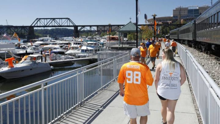 KNOXVILLE, TN - SEPTEMBER 24: Tennessee Volunteers fans make their way to the game against the Florida Gators at Neyland Stadium on September 24, 2016 in Knoxville, Tennessee. (Photo by Joe Robbins/Getty Images)