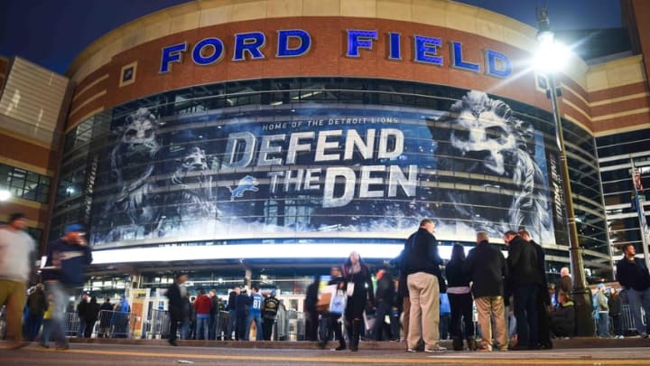 Dec 3, 2015; Detroit, MI, USA; A general view of Ford Field before the game between the Detroit Lions and the Green Bay Packers. Mandatory Credit: Tim Fuller-USA TODAY Sports