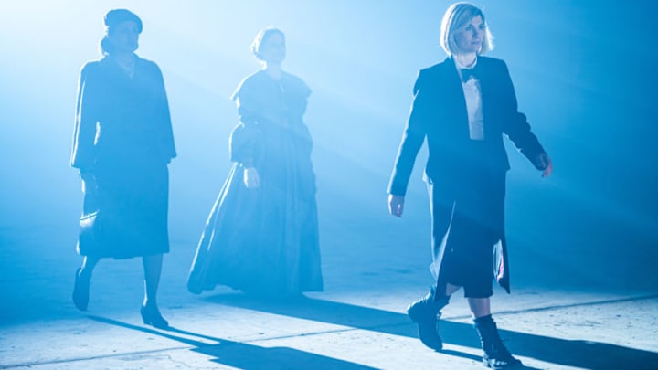 Auror Marion as Noor Inayat Khan, Sylvie Briggs as Ada Lovelace, Jodie Whittaker as The Doctor – Doctor Who _ Season 12, Episode 2 – Photo Credit: James Pardon/BBC Studios/BBC America