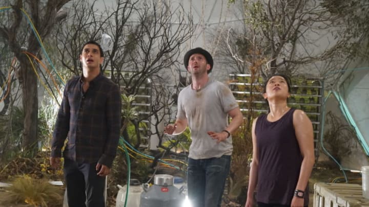 Strife on Mars" -- Team Scorpion gets trapped inside a failing and dangerous biodome designed for Mars while trying to extract a pair of scientists inside, on SCORPION, Monday, April 17 (10:00-11:00 PM, ET/PT) on the CBS Television Network. Pictured: Elyes Gabel, Eddie Kaye Thomas, Jadyn Wong. Photo: Bill Inoshita/CBS ÃÂ©2017 CBS Broadcasting, Inc. All Rights Reserved