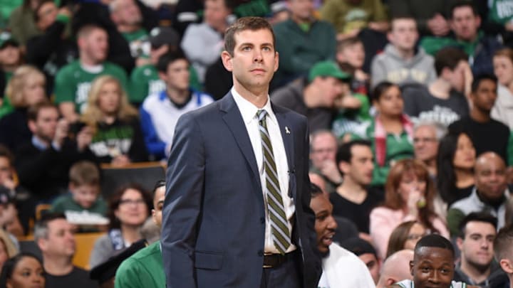 BOSTON, MA - MARCH 12: Head coach Brad Stevens of the Boston Celtics is seen during the game against the Chicago Bulls on March 12, 2017 at the TD Garden in Boston, Massachusetts. NOTE TO USER: User expressly acknowledges and agrees that, by downloading and or using this photograph, User is consenting to the terms and conditions of the Getty Images License Agreement. Mandatory Copyright Notice: Copyright 2017 NBAE (Photo by Brian Babineau/NBAE via Getty Images)