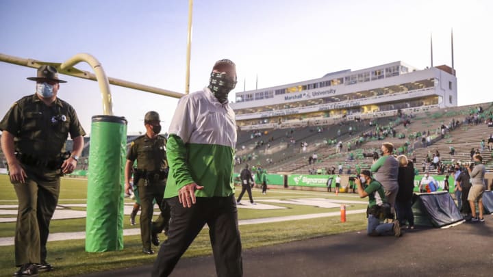 Doc Holliday, Marshall football. Mandatory Credit: Ben Queen-USA TODAY Sports