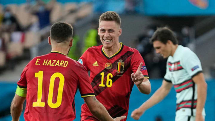 Thorgan Hazard scored the winner for Belgium (Photo by THANASSIS STAVRAKIS/POOL/AFP via Getty Images)