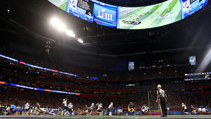 ATLANTA, GEORGIA – FEBRUARY 03: A general view of Super Bowl LIII between the Los Angeles Rams and the New England Patriots at Mercedes-Benz Stadium on February 03, 2019 in Atlanta, Georgia. (Photo by Maddie Meyer/Getty Images)
