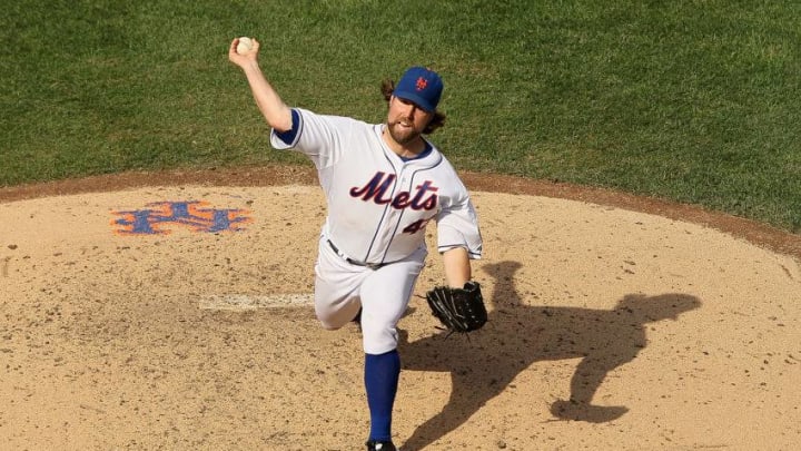 NEW YORK, NY - SEPTEMBER 22: R.A. Dickey (Photo by Alex Trautwig/Getty Images)