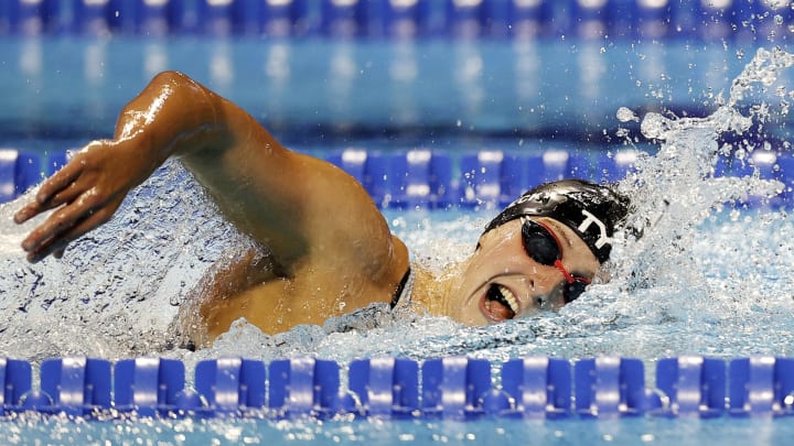 USA's Katie Ledecky is the favorite in the odds to win the women's 1500m freestyle gold medal at the 2021 Tokyo Olympics. USA's Katie Ledecky is the favorite in the odds to win the women's 1500m freestyle gold medal at the 2021 Tokyo Olympics.