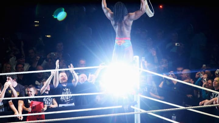 HAMBURG, GERMANY - NOVEMBER 02: Kofi Kingston competes in the ring against The Miz during the WWE SmackDown World Tour at O2 World on November 2, 2012 in Hamburg, Germany. (Photo by Joern Pollex/Bongarts/Getty Images)