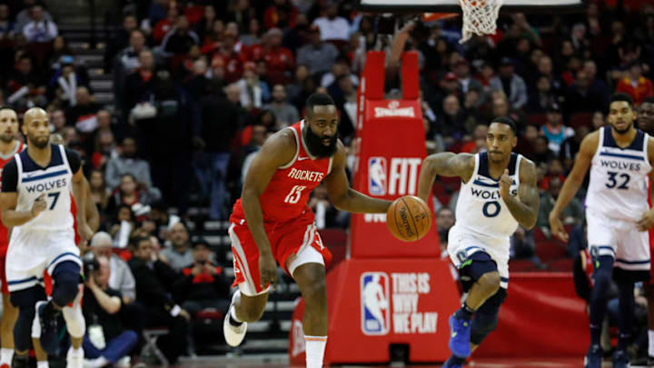 HOUSTON, TX - JANUARY 18: James Harden (Photo by Tim Warner/Getty Images)