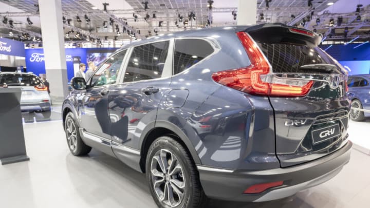 BRUSSELS, BELGIUM - JANUARY 13: Honda CR-V compact crossover SUV at Brussels Expo on January 13, 2023 in Brussels, Belgium. (Photo by Sjoerd van der Wal/Getty Images)