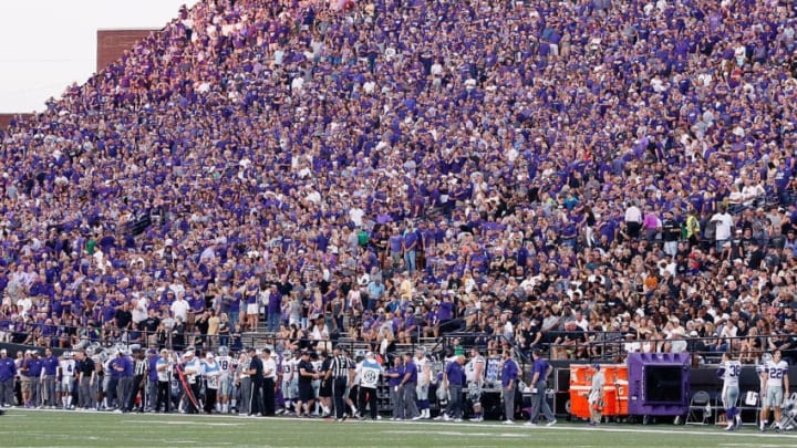 NASHVILLE, TN - SEPTEMBER 16: Hundreds of fans of the Kansas State Wildcats fill the stands during the first half of a game against the Vanderbilt Commodores at Vanderbilt Stadium on September 16, 2017 in Nashville, Tennessee. (Photo by Frederick Breedon/Getty Images)