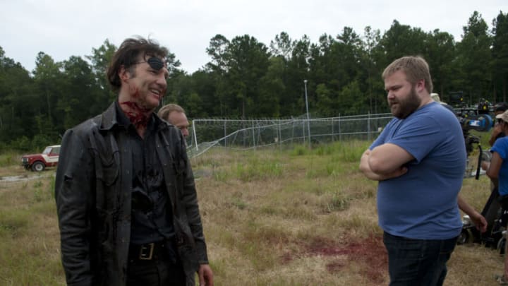 The Governor (David Morrissey) and Robert Kirkman - The Walking Dead _ Season 4, Episode 8 _ BTS - Photo Credit: Gene Page/AMC