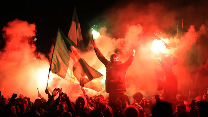 GLASGOW, SCOTLAND - DECEMBER 13: Celtic fans are seen ahead of the UEFA Europa League Group B match between Celtic and RB Salzburg at Celtic Park on December 13, 2018 in Glasgow, United Kingdom. (Photo by Ian MacNicol/Getty Images)