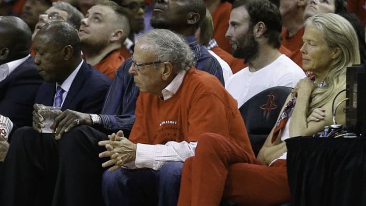 HOUSTON, TX - APRIL 25: Houston Rockets owner Les Alexander looks on during Game Five of the Western Conference Quarterfinals game of the 2017 NBA Playoffs at Toyota Center on April 25, 2017 in Houston, Texas. NOTE TO USER: User expressly acknowledges and agrees that, by downloading and/or using this photograph, user is consenting to the terms and conditions of the Getty Images License Agreement. (Photo by Bob Levey/Getty Images)