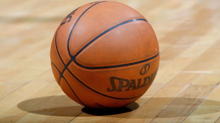 ATLANTA - NOVEMBER 20: A Spalding ball sits on the court during the game between the Atlanta Hawks and the Houston Rockets at Philips Arena on November 20, 2009 in Atlanta, Georgia. NOTE TO USER: User expressly acknowledges and agrees that, by downloading and/or using this Photograph, User is consenting to the terms and conditions of the Getty Images License Agreement. (Photo by Kevin C. Cox/Getty Images)