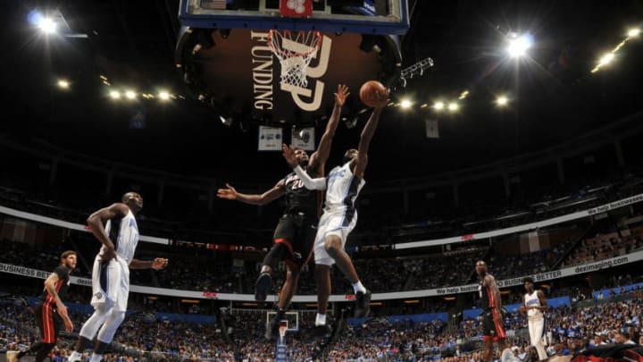 ORLANDO, FL - OCTOBER 18: Jonathon Simmons #17 of the Orlando Magic shoots the ball during the game against the Miami Heat on October 18, 2017 at Amway Center in Orlando, Florida. NOTE TO USER: User expressly acknowledges and agrees that, by downloading and or using this photograph, User is consenting to the terms and conditions of the Getty Images License Agreement. Mandatory Copyright Notice: Copyright 2017 NBAE (Photo by Fernando Medina/NBAE via Getty Images)