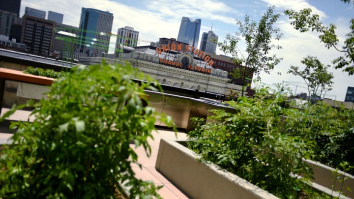 DENVER, CO - JULY 1: Union Station is seen from the community garden of the Coloradan building. One of the few for-sale condo buildings built in the Union Station since the station was renovated in downtown Denver, Colorado on July 1, 2019. (Photo by Joe Amon/MediaNews Group/The Denver Post via Getty Images)"n"n