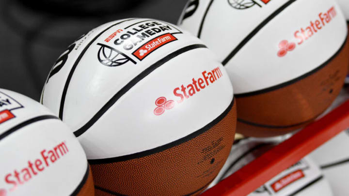 COLLEGE PARK, MD - FEBRUARY 29: The ESPN College GameDay logo on a basketball at the Xfinity Center on February 29, 2020 in College Park, Maryland. (Photo by G Fiume/Maryland Terrapins/Getty Images)