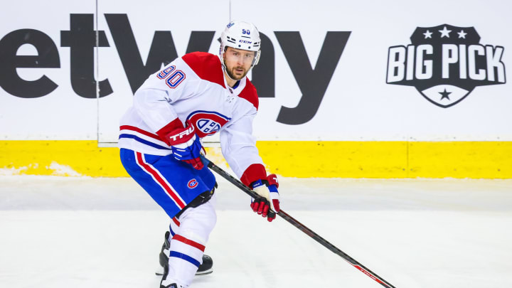 Apr 26, 2021; Calgary, Alberta, CAN; Montreal Canadiens Tomas Tatar. Mandatory Credit: Sergei Belski-USA TODAY Sports