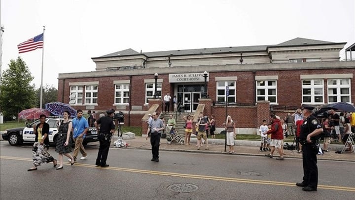 Jun 26, 2013; North Attleborough, MA, USA; James H. Sullivan courthouse is seen following the arraignment of former New England Patriots tight end Aaron Hernandez. Mandatory Credit: Winslow Townson-USA TODAY Sports