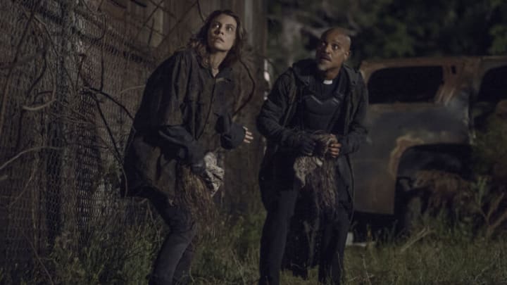 Lauren Cohan as Maggie Rhee, Seth Gilliam as Father Gabriel Stokes - The Walking Dead _ Season 11, Episode 8 - Photo Credit: Josh Stringer/AMC