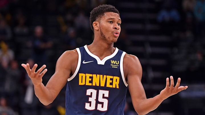 P.J. Dozier #35 of the Denver Nuggets during the game against the Memphis Grizzlies at FedExForum on 1 Nov. 2021 in Memphis, Tennessee. (Photo by Justin Ford/Getty Images)