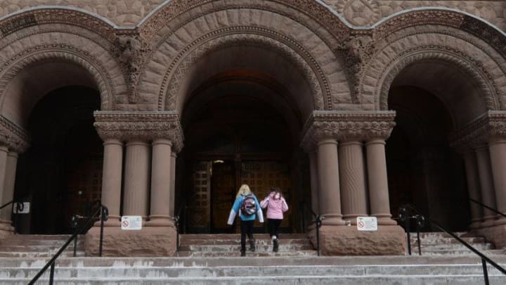 TORONTO, ON - MARCH 10: Fans show up at Old City Hall court house to show support for Justin Bieber on March 10, 2014 in Toronto, Canada. (Photo by Jag Gundu/Getty Images)
