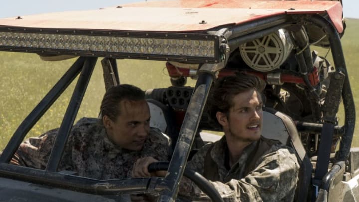 Frank Dillane as Nick Clark, Daniel Sharman as Troy Otto - Fear the Walking Dead _ Season 3, Episode 9 - Photo Credit: Richard Foreman, Jr/AMC