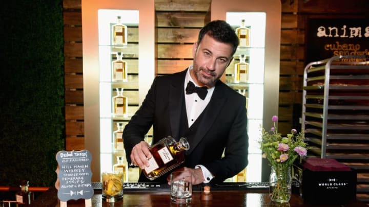 WEST HOLLYWOOD, CA - SEPTEMBER 18: Jimmy Kimmel enjoys The Hilhaven Lodge Whiskey at his post-show party at The Lot on September 18, 2016 in West Hollywood, California. (Photo by Michael Kovac/Getty Images for Diageo)