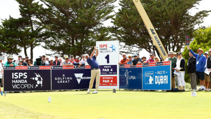 GEELONG, AUSTRALIA - FEBRUARY 10: David Drysdale of Scotland hits a tee shot during Day four of the ISPS Handa Vic Open at 13th Beach Golf Club on February 10, 2019 in Geelong, Australia. (Photo by Kelly Defina/Getty Images)