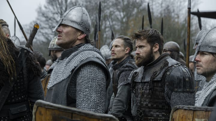 The Last Kingdom: Seven Kings Must Die. (L to R) Arnas Fedaravicius as Sihtric and Mark Rowley as Finan in The Last Kingdom: Seven Kings Must Die. Cr. Courtesy of Netflix © 2023