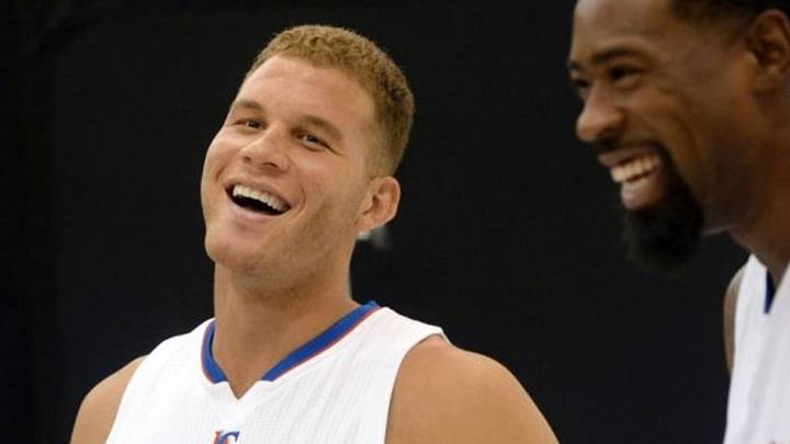 Sep 29, 2014; Los Angeles, CA, USA; Los Angeles Clippers forward Blake Griffin (32) and center DeAndre Jordan (6) during media day at the team training facility in Playa Vista. Mandatory Credit: Jayne Kamin-Oncea-USA TODAY Sports Sep 29, 2014; Los Angeles, CA, USA; Los Angeles Clippers forward Blake Griffin (32) and center DeAndre Jordan (6) during media day at the team training facility in Playa Vista. Mandatory Credit: Jayne Kamin-Oncea-USA TODAY Sports