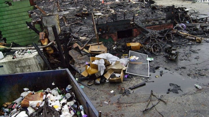 What remained of 'The Station' nightclub after the deadly 2003 fire in West Warwick, Rhode Island