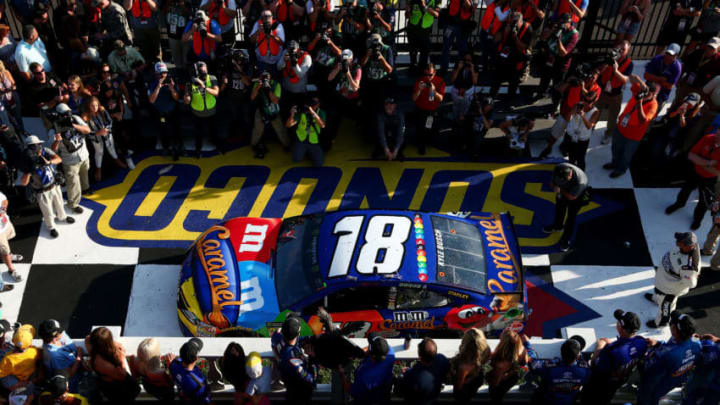 LONG POND, PA - JULY 29: Kyle Busch, driver of the #18 M and M's Caramel Toyota (Photo by Sarah Crabill/Getty Images)