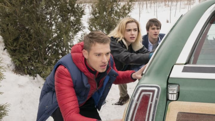 Let It Snow - Matthew Noszka, Kiernan Shipka, Mitchell Hope - Photo Credit: Netflix / Steve Wilkie