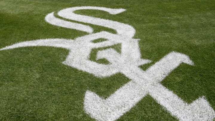 Aug 18, 2014; Chicago, IL, USA; The Chicago White Sox logo behind home plate before a game between the Chicago White Sox and the Texas Rangers at U.S Cellular Field. Mandatory Credit: Jon Durr-USA TODAY Sports