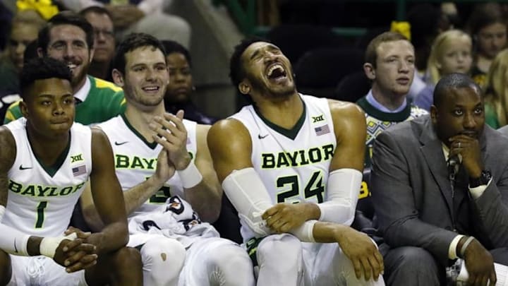 Dec 21, 2016; Waco, TX, USA; Baylor Bears guard Ishmail Wainright (24) laughs on the bench during the second half against the Texas Southern Tigers at Ferrell Center. Baylor won 89-63. Mandatory Credit: Ray Carlin-USA TODAY Sports