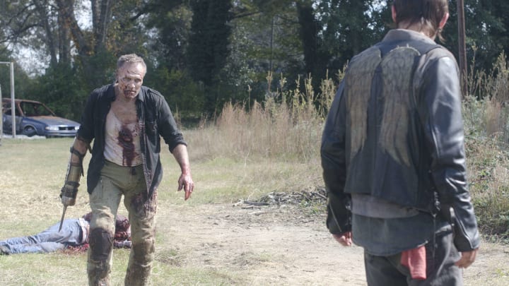 Merle Dixon (Michael Rooker) and Daryl Dixon (Norman Reedus) - The Walking Dead_Season 3, Episode 15_"This Sorrowful Life" - Photo Credit: Gene Page/AMC