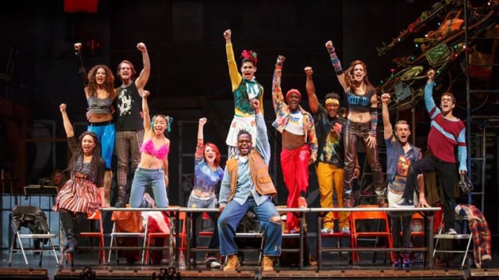 UNSPECIFIED LOCATION - SEPTEMBER 14: In this handout photo provided by Broadway Across America, The Company performs during the RENT 20th Anniversary Tour September 14, 2016. Performances for the RENT 20th Anniversary Tour will making a limited run at the Broward Center for the Performing Arts October 7-9, 2016 in Fort Lauderdale, Florida. (Photo by Carol Rosegg/Broadway Across America via Getty Images)