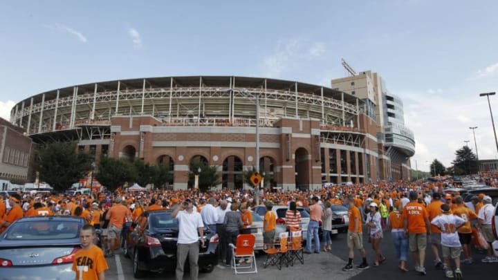 KNOXVILLE, TN - SEPTEMBER 15: A view of the outside of Neyland Stadium before a game between the Florida Gators and Tennessee Volunteers on September 15, 2012 in Knoxville, Tennessee. (Photo by John Sommers II/Getty Images)