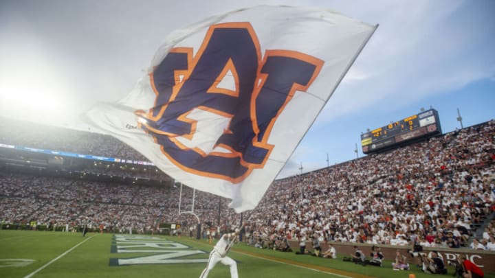 AUBURN, ALABAMA - SEPTEMBER 03: Cheerleaders of the Auburn Tigers perform during their game against the Mercer Bears at Jordan-Hare Stadium on September 03, 2022 in Auburn, Alabama. (Photo by Michael Chang/Getty Images)