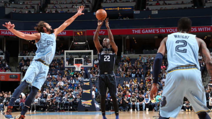 MEMPHIS, TN - MARCH 10: Jerian Grant #22 of the Orlando Magic shoots the ball against the Memphis Grizzlies on March 10, 2019 at FedExForum in Memphis, Tennessee. NOTE TO USER: User expressly acknowledges and agrees that, by downloading and or using this photograph, User is consenting to the terms and conditions of the Getty Images License Agreement. Mandatory Copyright Notice: Copyright 2019 NBAE (Photo by Joe Murphy/NBAE via Getty Images)