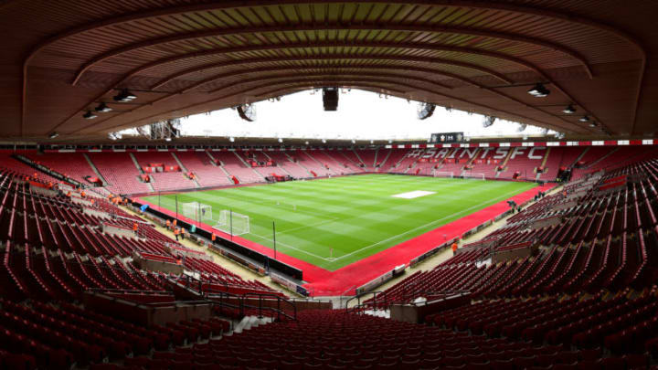 SOUTHAMPTON, ENGLAND - FEBRUARY 22: General view inside the stadium prior to the Premier League match between Southampton FC and Aston Villa at St Mary's Stadium on February 22, 2020 in Southampton, United Kingdom. (Photo by Alex Broadway/Getty Images)
