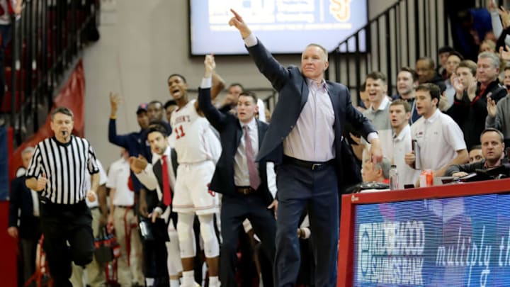 NEW YORK, NY - JANUARY 30: Head coach Chris Mullin of the St. John's Red Storm reacts in the second half against the Xavier Musketeers during their game at Carnesecca Arena on January 30, 2018 in the Queens borough of New York City. (Photo by Abbie Parr/Getty Images)