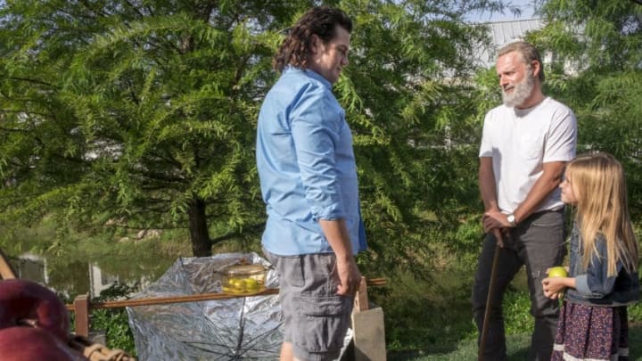 Josh McDermitt as Dr. Eugene Porter, Andrew Lincoln as Rick Grimes - The Walking Dead _ Season 8, Episode 9 - Photo Credit: Gene Page/AMC