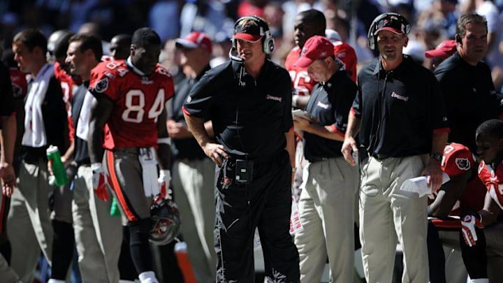 IRVING, TX - OCTOBER 26: Head coach Jon Gruden of the Tampa Bay Buccaneers during a game against the Dallas Cowboys at Texas Stadium on October 26, 2008 in Irving, Texas. (Photo by Ronald Martinez/Getty Images)
