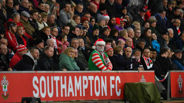 SOUTHAMPTON, ENGLAND - DECEMBER 23: Fans looks on during the Premier League match between Southampton and Huddersfield Town at St Mary's Stadium on December 23, 2017 in Southampton, England. (Photo by Dan Mullan/Getty Images)