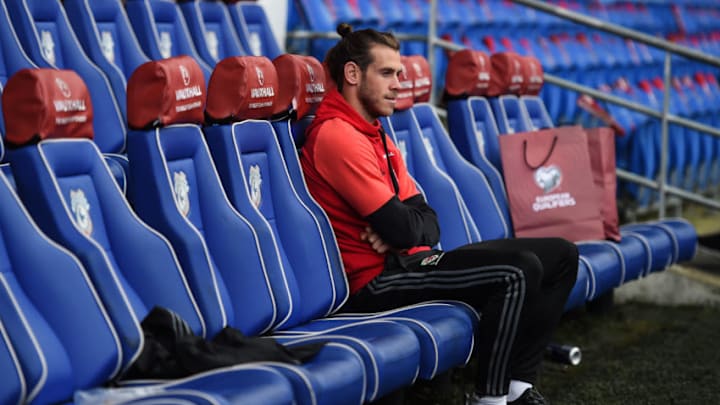 Cardiff , United Kingdom - 8 October 2017; Gareth Bale of Wales during squad training at Cardiff City Stadium in Cardiff, Wales. (Photo By Stephen McCarthy/Sportsfile via Getty Images)