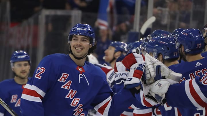 NEW YORK, NEW YORK – NOVEMBER 21: Filip Chytil #72 of the New York Rangers scores at 29 seconds of the first period against the New York Islanders at Madison Square Garden on November 21, 2018 in New York City. (Photo by Bruce Bennett/Getty Images)