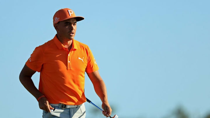 NASSAU, BAHAMAS - DECEMBER 03: Rickie Fowler of the United States walks off the 18th hole during the final round of the Hero World Challenge at Albany, Bahamas on December 3, 2017 in Nassau, Bahamas. (Photo by Mike Ehrmann/Getty Images)
